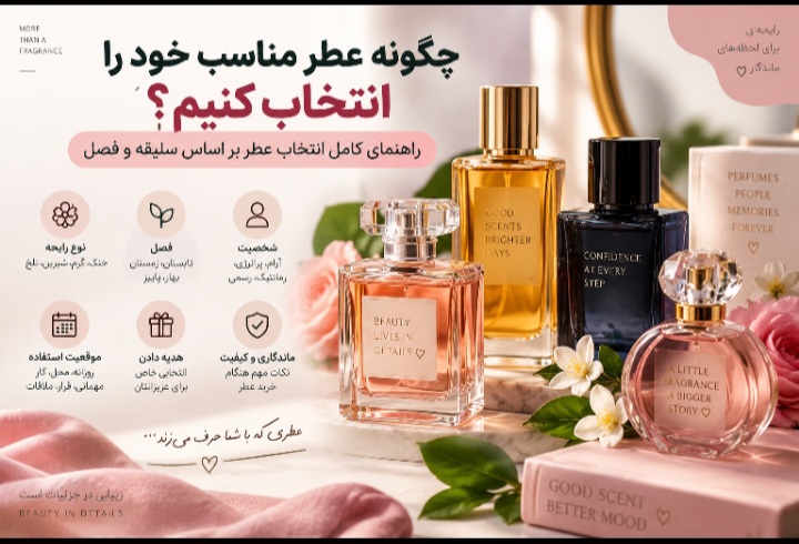 چگونه عطر مناسب خود را انتخاب کنیم؟ راهنمای کامل انتخاب عطر بر اساس سلیقه و فصل