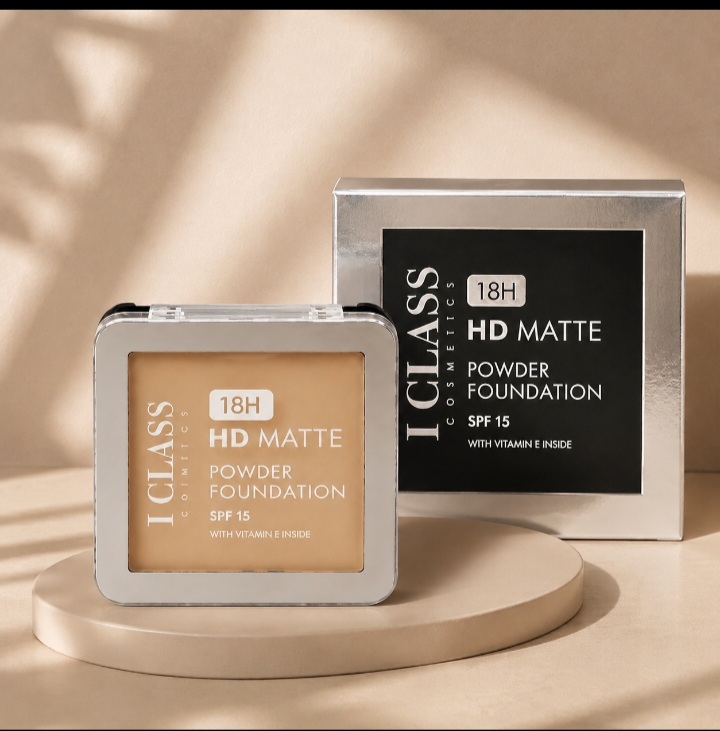 پنکک ای کلاس مدل HD Matte Powder Foundation SPF15 | پوشش مات و ماندگاری 18 ساعته